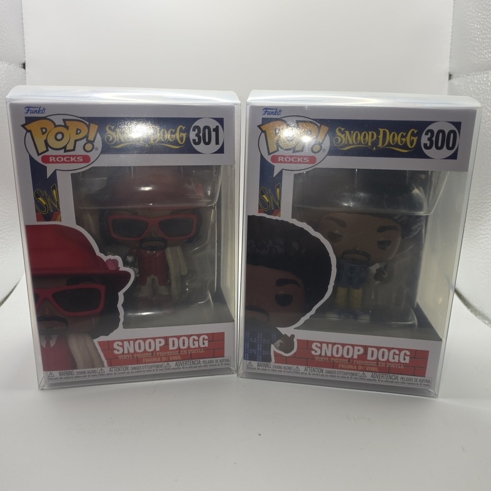 Funko Pop Rocks Snoop Dogg 300 & 301 Vinyl Figure Set‎ with Protectors NEW